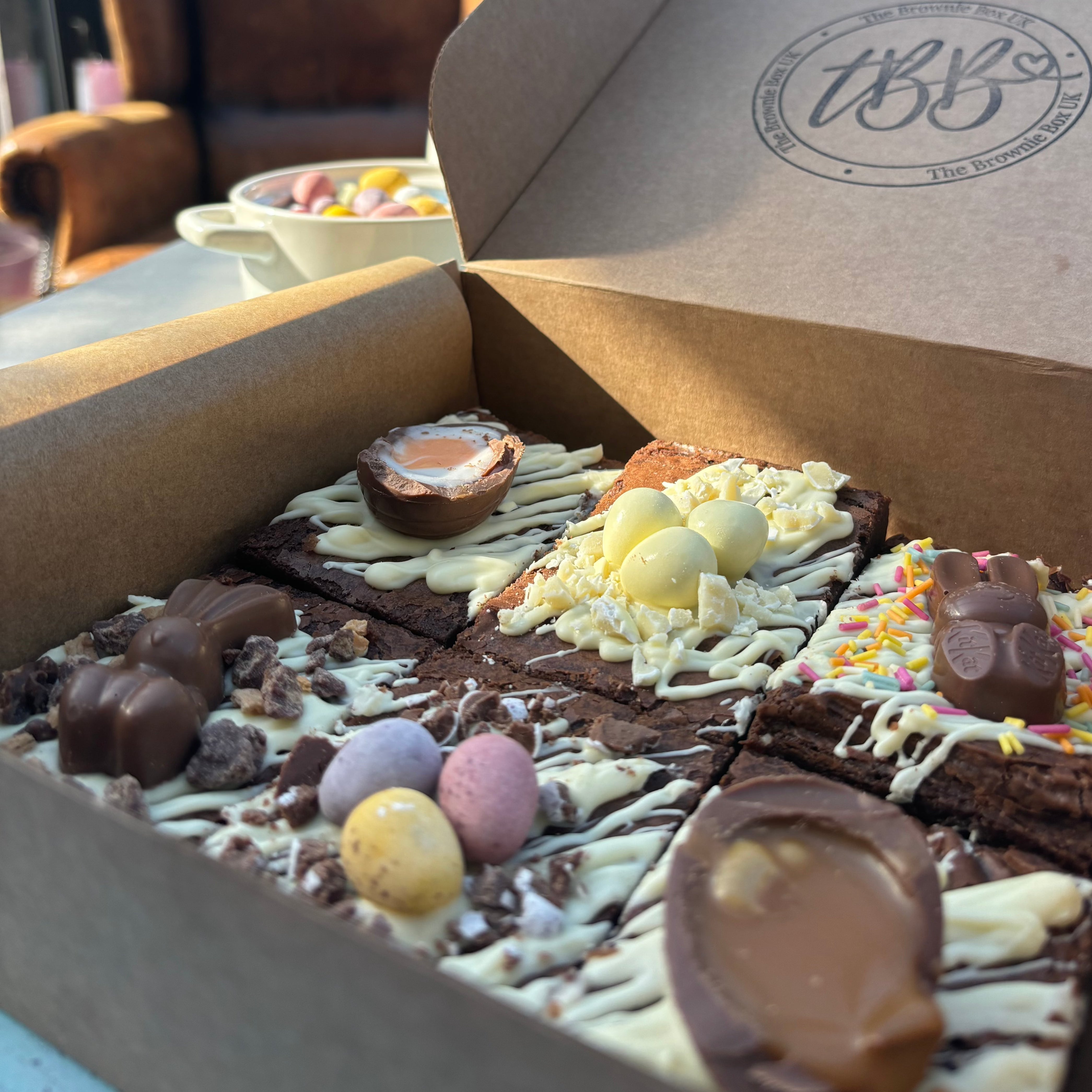 Gooey Rich Easter Brownie Gift Wrapped UK Delivery