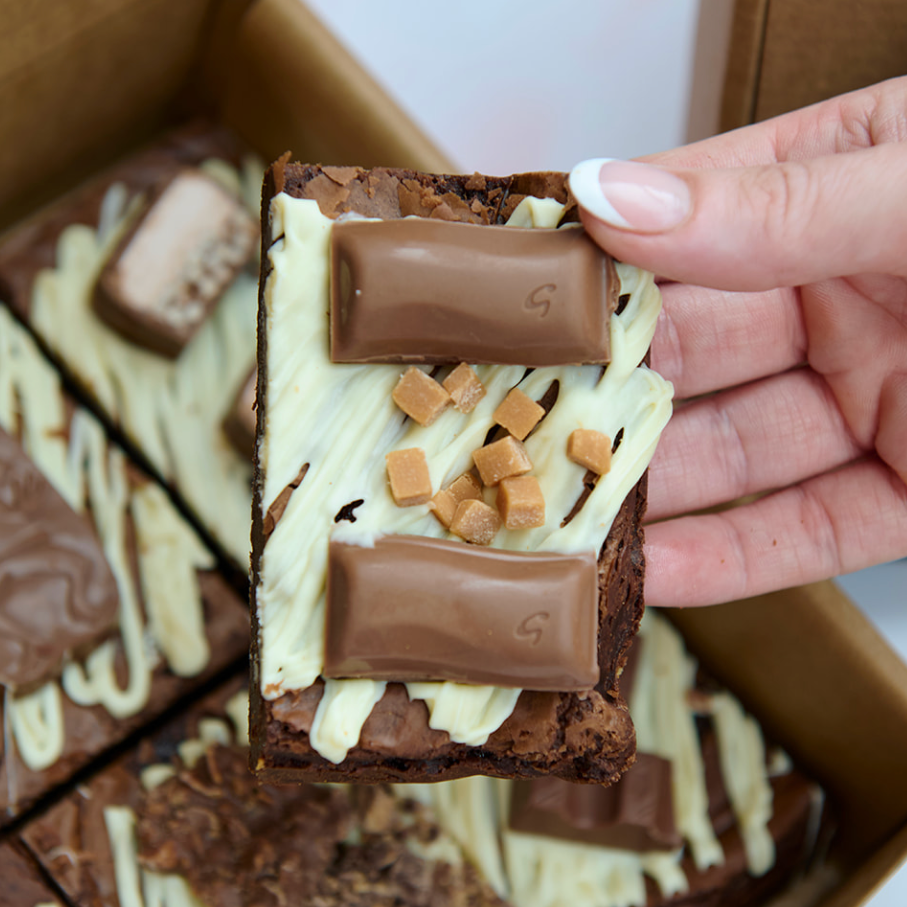The Brownie Box UK Postal Brownies, Build your own Box and have it delivered to your door. Box of 6. Galaxy Caramel Brownie
