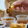 The Brownie Box UK Postal Blondie Dipping Box Posted Nationwide. Contains Blondies, Dipping Sauces & Chocolate Crumb.